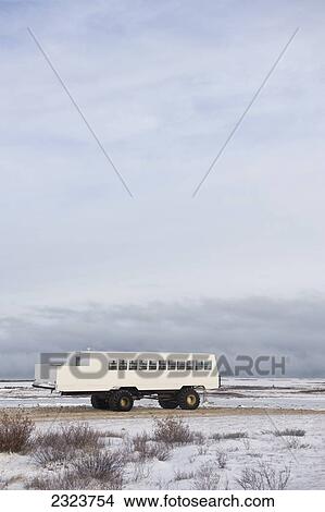 Tundra buggy on the tundra of Hudson Bay; Canada View Large Photo Image Picture - Tundra buggy on the tundra of Hudson Bay; Canada. Fotosearch