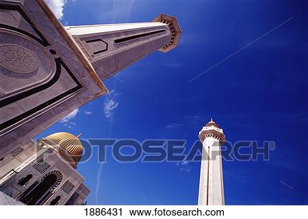 Stock Image - Tunisia, Towers At Mausoleum Of Habib Bourguiba; Monastir. Fotosearch