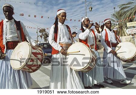 Stock Image - Tunisian Folk Musicians. Fotosearch