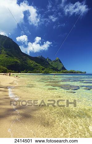 Stock Image - Tunnels Beach; Kauai, Hawaii, United States of America. Fotosearch