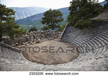 Stock Photograph - Turkey, Ancient Greek amphitheatre; Arycanda. Fotosearch