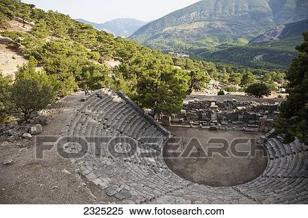 Stock Photography - Turkey, Ancient Greek amphitheatre; Arycanda. Fotosearch