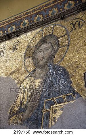 Turkey, Byzantine Mosaic Of Christ Pantocrator In Aya Sofia Museum; Istanbul View Large Photo Image Stock Image - Turkey, Byzantine Mosaic Of Christ Pantocrator In Aya Sofia Museum; Istanbul. Fotosearch