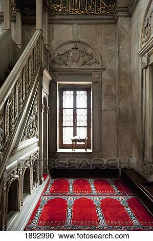 Stock Image - Turkey, Copies of Qaran or Koran in window of Nusretiye Mosque; Istanbul. Fotosearch