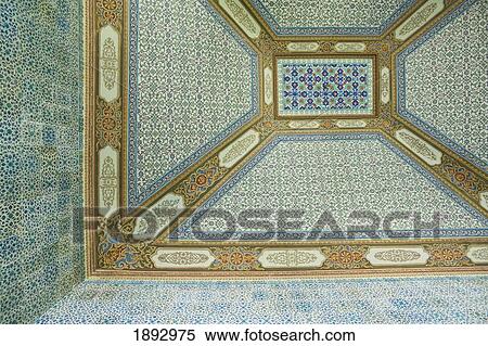 Stock Photography - Turkey, Detail of ceiling in Tokapi Palace; Istanbul. Fotosearch