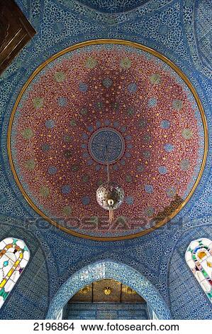 Picture - Turkey, Detail of domed ceiling of Tokapi Palace; Istanbul. Fotosearch