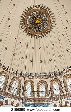 Stock Image - Turkey, Detail of domed ceiling of Rustem Pasa Mosque; Istanbul. Fotosearch