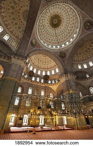 Picture - Turkey, Interior of New Mosque; Istanbul. Fotosearch