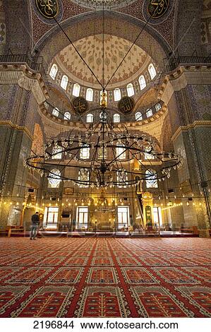 Picture - Turkey, Interior of New Mosque; Istanbul. Fotosearch