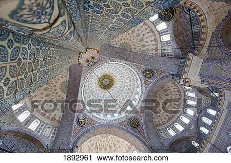 Stock Image - Turkey, Interior of New Mosque; Istanbul. Fotosearch