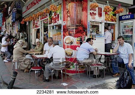 Turkey, Istanbul, Kebab Shop Outside Egyptian Bazaar; Eminonu View Large Photo Image Stock Image - Turkey, Istanbul, Kebab Shop Outside Egyptian Bazaar; Eminonu. Fotosearch