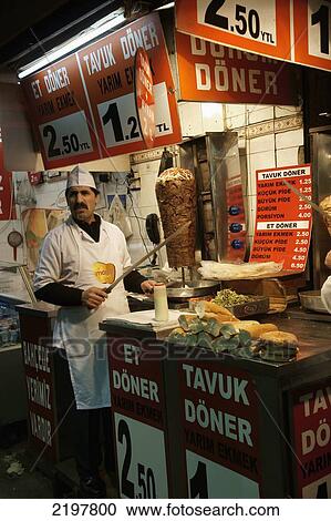 Turkey, Istanbul, Kebab Vendor In The Spice Bazaar; Eminonou View Large Photo Image Stock Image - Turkey, Istanbul, Kebab Vendor In The Spice Bazaar; Eminonou. Fotosearch