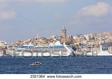 Turkey, Istanbul Province, Istanbul, Galata Tower and luxury liners View Large Photo Image Picture - Turkey, Istanbul Province, Istanbul, Galata Tower and luxury liners. Fotosearch