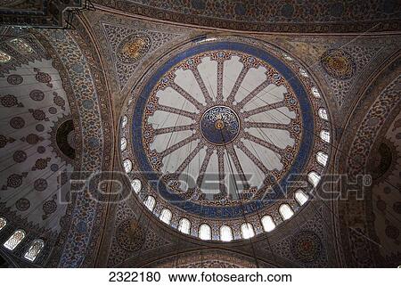 Stock Image - Turkey, Istanbul, The Blue Mosque, dome of Sultan Ahmet Mosque. Fotosearch