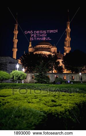 Turkey, Sultanahmet; Istanbul, Sultanahmet (Blue) Mosque at night View Large Photo Image Stock Image - Turkey, Sultanahmet; Istanbul, Sultanahmet (Blue) Mosque at night. Fotosearch