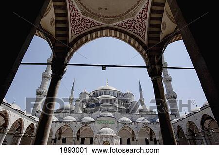 Turkey, Sultanahmet; Istanbul, Sultanahmet (Blue) Mosque As Seen From Main Entrance Arch View Large Photo Image Stock Image - Turkey, Sultanahmet; Istanbul, Sultanahmet (Blue) Mosque As Seen From Main Entrance Arch. Fotosearch