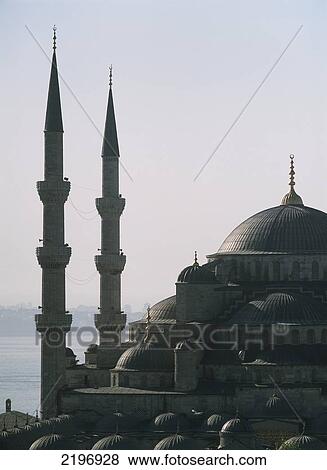 Turkey, Sultanahmet or Blue Mosque early in morning with Bosphorus behind; Istanbul View Large Photo Image Stock Photo - Turkey, Sultanahmet or Blue Mosque early in morning with Bosphorus behind; Istanbul. Fotosearch