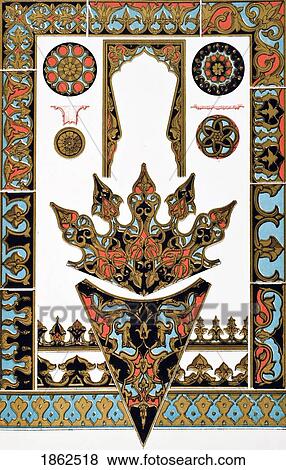 Stock Photo - Turkish No 1 Plate Xxxvi From The Grammar Of Ornament By Owen Jones Published By Day & Son London 1865. Fotosearch
