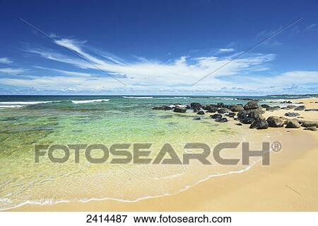 Turquoise water along the coast; Kauai, Hawaii, United States of America View Large Photo Image Stock Photo - Turquoise water along the coast; Kauai, Hawaii, United States of America. Fotosearch