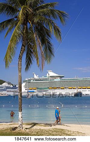 Stock Image - Turtle Beach; Ocho Rios, St. Ann's Parish, Jamaica, Caribbean. Fotosearch