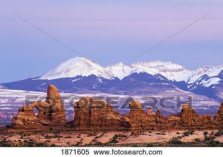 Twilight Wedge (Penumbra) Sky Above La Sal Mountains, Turret Arch And Sandstone Formations In Arches National Park; Utah, Usa View Large Photo Image Stock Photography - Twilight Wedge (Penumbra) Sky Above La Sal Mountains, Turret Arch And Sandstone Formations In Arches National Park; Utah, Usa. Fotosearch