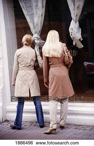 Two Blonds Window Shopping View Large Photo Image Stock Photograph - Two Blonds Window Shopping. Fotosearch