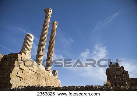 Two columns of the Capitol, Timgad, near Batna; Algeria View Large Photo Image Stock Photograph - Two columns of the Capitol, Timgad, near Batna; Algeria. Fotosearch