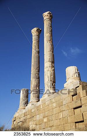 Stock Photography - Two columns of the Capitol, Timgad, near Batna; Algeria. Fotosearch