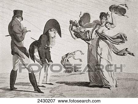 Two ladies lose their hats on a windy day. From Illustrierte Sittengeschichte vom Mittelalter bis zur Gegenwart by Eduard Fuchs, published 1909. View Large Photo Image Stock Photo - Two ladies lose their hats on a windy day. From Illustrierte Sittengeschichte vom Mittelalter bis zur Gegenwart by Eduard Fuchs, published 1909.. Fotosearch
