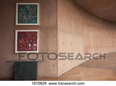Two Paintings In Decorated Wall At The Reception Area Of The Paranal Residencia At The European Southern Observatory, Above Etoile De Jardin Below Perser L'invisible (Both Carborundum Etching On Handmade Paper), Antofagasta View Large Photo Image Stock Photo - Two Paintings In Decorated Wall At The Reception Area Of The Paranal Residencia At The European Southern Observatory, Above Etoile De Jardin Below Perser L'invisible (Both Carborundum Etching On Handmade Paper), Antofagasta. Fotosearch