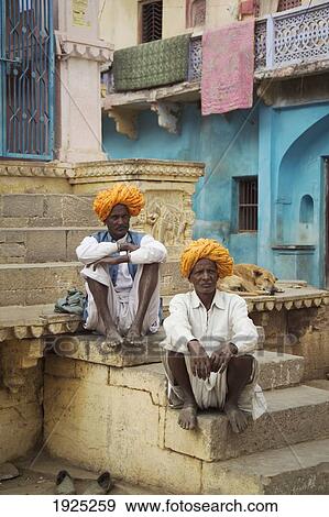 Two Rajput Men Sitting On Steps In Bundi, Rajasthan, India View Large Photo Image Stock Photo - Two Rajput Men Sitting On Steps In Bundi, Rajasthan, India. Fotosearch