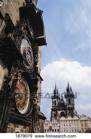 Stock Photo - Tyn Church And Astronomical Clock. Fotosearch