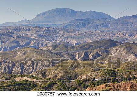 Stock Photo - Typical Rugged Landscape Near Tiscar; Jaen Province Andalusia Spain. Fotosearch