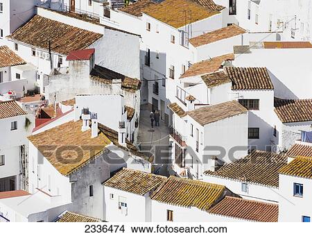 Picture - Typical Whitewashed Buildings In A Mountain Village; Casares, Malaga Province, Andalusia, Spain. Fotosearch