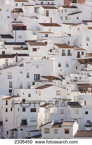 Typical Whitewashed Mountain Village; Cacares, Malaga Province, Andalusia, Spain View Large Photo Image Stock Image - Typical Whitewashed Mountain Village; Cacares, Malaga Province, Andalusia, Spain. Fotosearch