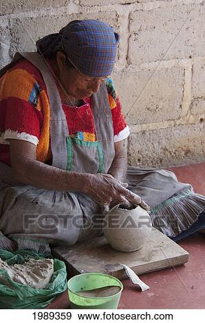 Tzeltal Maya Woman Potter Working The Clay, Amatenango Del Valle, Chiapas, Mexico View Large Photo Image Stock Photo - Tzeltal Maya Woman Potter Working The Clay, Amatenango Del Valle, Chiapas, Mexico. Fotosearch