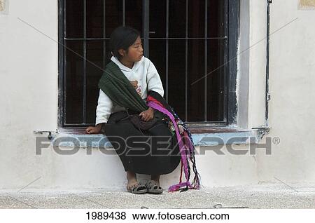 Stock Photo - Tzotzil Maya Girl, San Cristobal De Las Casas, Chiapas, Mexico. Fotosearch