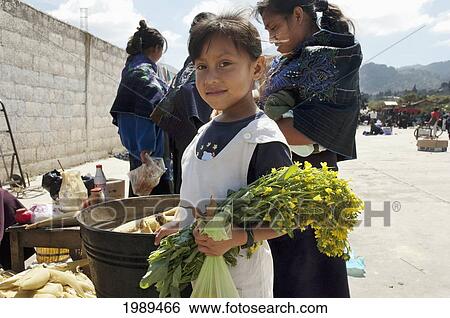 Stock Photograph - Tzotzil Maya Girl, Zinacantan, Chiapas, Mexico. Fotosearch