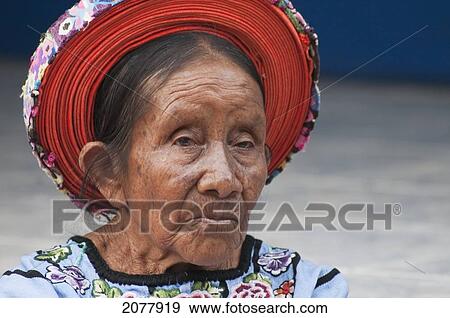 Stock Photo - Tzutjil Maya Woman, Santiago De Atitl. Fotosearch