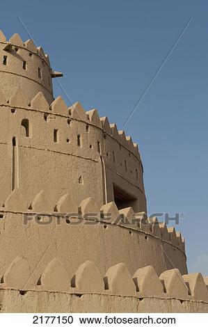 Stock Image - UAE, Al Ain; Abu Dhabi, Al Jahili fort. Fotosearch