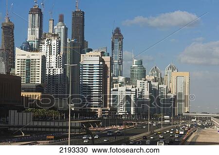 UAE, Sheikh Zayed Road and office / residential blocks; Dubai View Large Photo Image Stock Image - UAE, Sheikh Zayed Road and office / residential blocks; Dubai. Fotosearch