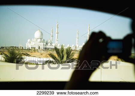 UAE., viewed from car window; Abu Dhabi, Sheikh Zayed Mosque View Large Photo Image Stock Photo - UAE., viewed from car window; Abu Dhabi, Sheikh Zayed Mosque. Fotosearch