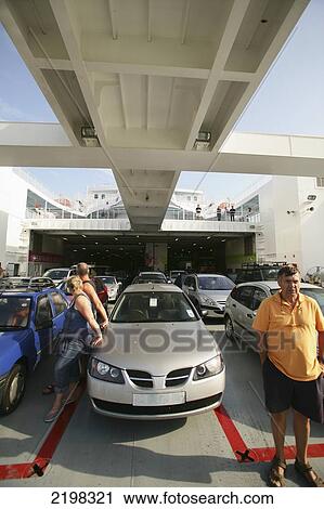 Stock Image - UK, arriving back to UK; Dover, Onboard SeaFrance. Fotosearch