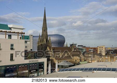 Stock Image - UK Birmingham Selfridges & St martins church 2008. Fotosearch