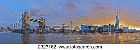 UK, City Hall and Tower Bridge at sunset from River Thames; London, Panoramic view of Shard View Large Photo Image Stock Image - UK, City Hall and Tower Bridge at sunset from River Thames; London, Panoramic view of Shard. Fotosearch