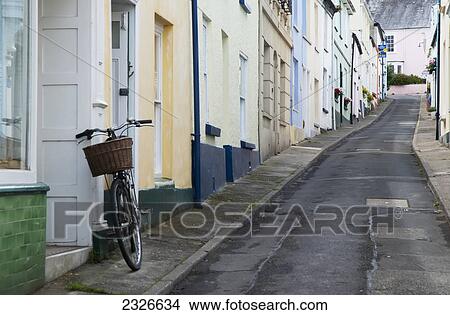Picture - UK, Colorful Street in Appledore; Devon, Colorful houses. Fotosearch