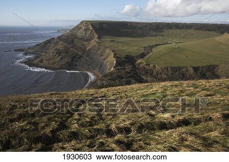 Stock Image - UK, Dorset, Coastline; Worth Matravers. Fotosearch