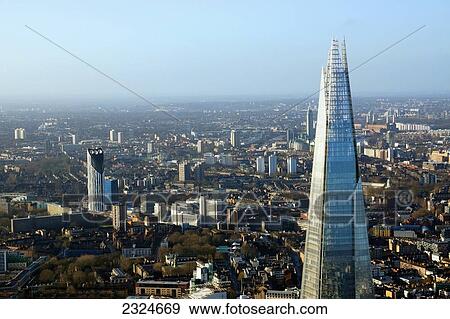 UK, England, Aerial view of Shard; London View Large Photo Image Stock Photo - UK, England, Aerial view of Shard; London. Fotosearch