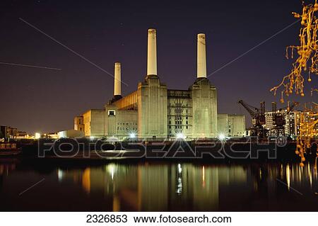 UK, England, Battersea Power Station at night; London View Large Photo Image Stock Image - UK, England, Battersea Power Station at night; London. Fotosearch