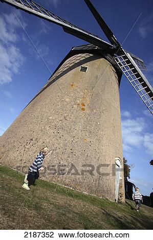 Stock Image - Uk, England, Bembridge Windmill; Isle Of Wight. Fotosearch